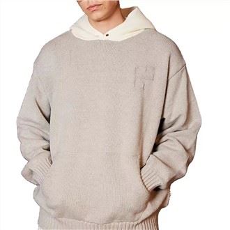 Geansaí Jacquard Hooded Corr na bhFear